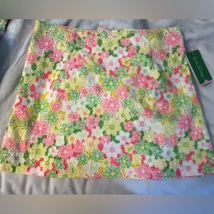 Lilly Pulitzer Tate Skirt Multi Floral Sunbonnet Lace NWT
